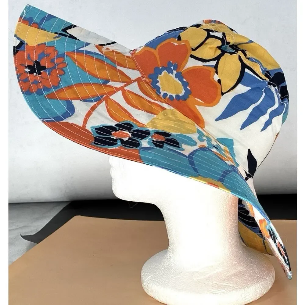 Bundle 2 NWT Gymboree Sun Hat Girls Kids Sz 5-7 Tropical Flowers & Animal Print